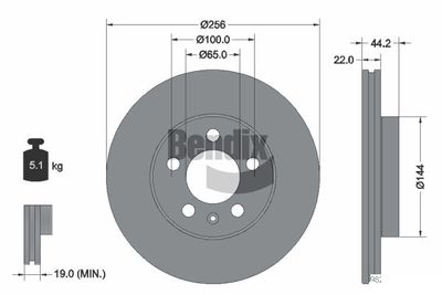 BENDIX Braking BDS1592 Тормозные диски  для SKODA KAMIQ (Шкода Kамиq)