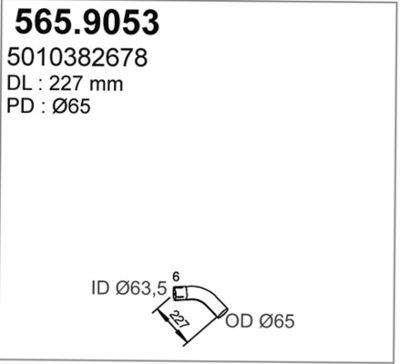 Výfuková trubka ASSO 565.9053