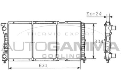 Радиатор, охлаждение двигателя AUTOGAMMA 100295 для FIAT PUNTO