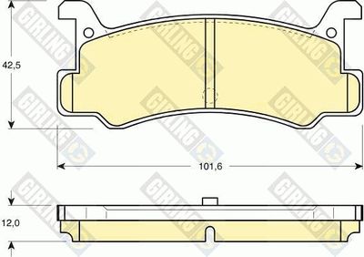 Комплект тормозных колодок, дисковый тормоз GIRLING 6103759 для DAIHATSU GRAN