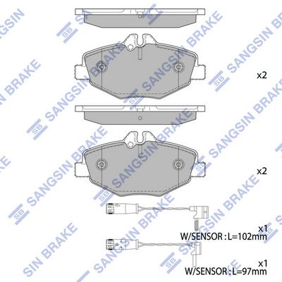 Hi-Q SP2194 Тормозные колодки и сигнализаторы  для MERCEDES-BENZ E-CLASS T-Model (S211) E 220 T CDI
