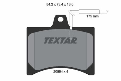 TEXTAR 2059403 Тормозные колодки и сигнализаторы  для CITROËN  (Ситроен Виса)