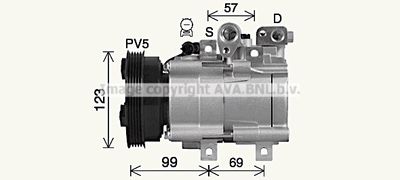 Компрессор, кондиционер AVA QUALITY COOLING HYK576 для HYUNDAI H-1