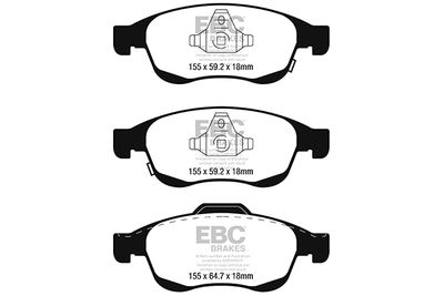 Комплект тормозных колодок, дисковый тормоз EBC Brakes DPX2247 для JEEP RENEGADE