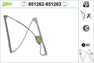 стъклоподемник VALEO 851263