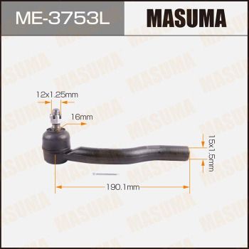 MASUMA ME-3753L Наконечник рулевой тяги  для TOYOTA CAMRY седан (_V4_) 2.4 (ACV40_)