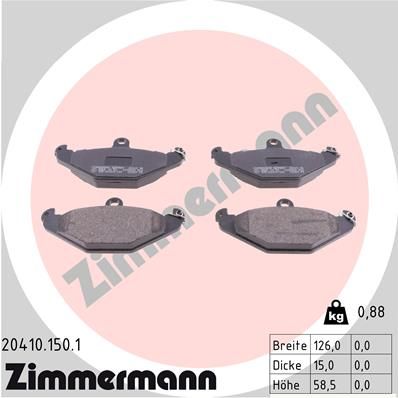 ZIMMERMANN 20410.150.1 Тормозные колодки и сигнализаторы  для CHRYSLER  (Крайслер Випер)