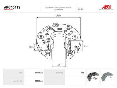 Usmerňovač alternátora AS-PL ARC4041S