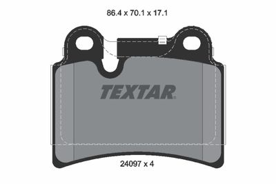 Комплект тормозных колодок, дисковый тормоз TEXTAR 2409701 для VW TOUAREG