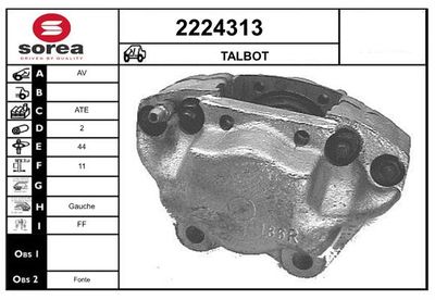 Тормозной суппорт EAI 2224313 для TALBOT SIMCA