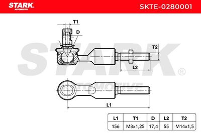 накрайник на напречна кормилна щанга STARK SKTE-0280001
