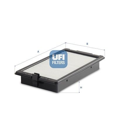 Cabinefilter 281x160x45, patroon