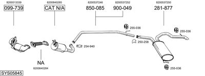 Układ wydechowy BOSAL SYS05845