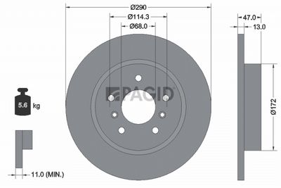 Tarcza hamulcowa PAGID 55740NC