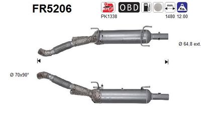 Filtr sadzy / filtr cząstek stałych, układ wydechowy AS FR5206