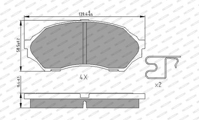 Remblokken set Voor , past: MAZDA 323 F VI, 323 S VI 1.3-1.6 09.98-05.04
