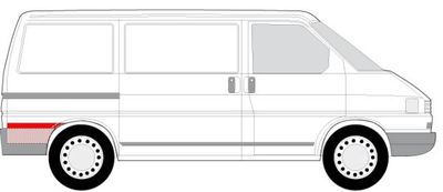 Fender reparatieset Achter Rechts (achter het stuur) past: VW TRANSPORTER T4 07.90-04.03