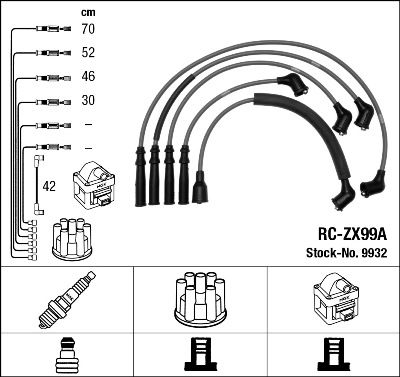 Комплект проводов зажигания NGK 9932 для MAZDA 929