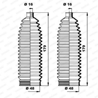FALTENBALGSATZ LENKUNG MOOG K150182 1