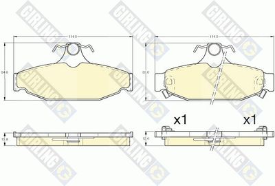 Комплект тормозных колодок, дисковый тормоз GIRLING 6140891 для PONTIAC FIREBIRD