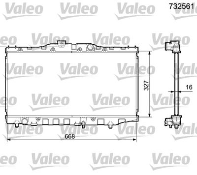 Радиатор, охлаждение двигателя VALEO 732561 для TOYOTA COROLLA