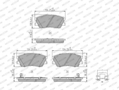 BREMSBELAGSATZ SCHEIBENBREMSE FERODO FDB5418 1