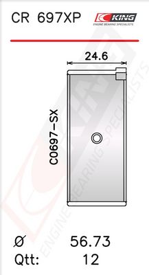 Черупка на биелен лагер KING CR 697XP 020