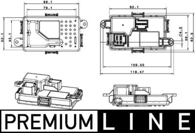 Regulator, wentylator nawiewu do wnętrza pojazdu MAHLE ABR 67 000P