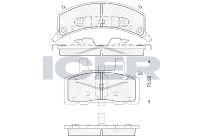 Комплект тормозных колодок, дисковый тормоз ICER 141563 для CADILLAC ESCALADE