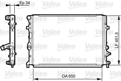 VALEO 735280 Радиатор охлаждения двигателя  для AUDI A3 (Ауди А3)