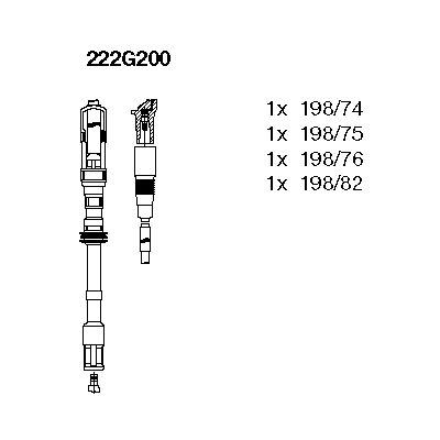 Комплект проводов зажигания BREMI 222G200 для VW BORA