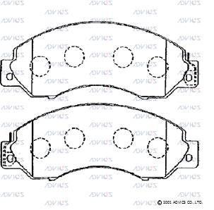 Комплект тормозных колодок, дисковый тормоз ADVICS SN813P для NISSAN VERSA