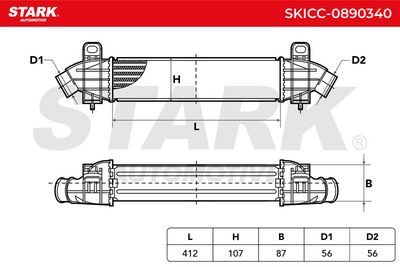 интеркулер (охладител за въздуха на турбината) STARK SKICC-0890340