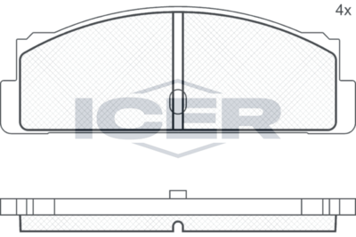 комплект спирачно феродо, дискови спирачки ICER 180067