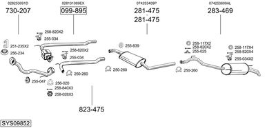 Układ wydechowy BOSAL SYS09852