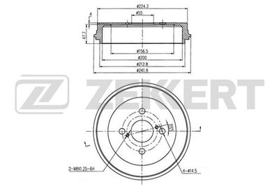Тормозной барабан ZEKKERT BS-6321 для TOYOTA bB
