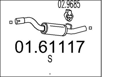 Глушитель выхлопных газов конечный MTS 01.61117 для MAZDA 3