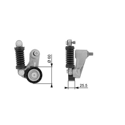 Belt Tensioner, V-ribbed belt GATES T38240