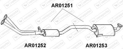 Предглушитель выхлопных газов VENEPORTE AR01251 для ALFA ROMEO SPIDER