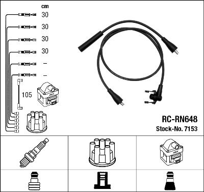 Комплект проводов зажигания NGK 7153 для RENAULT 11