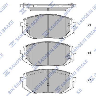 комплект спирачно феродо, дискови спирачки Hi-Q SP4479