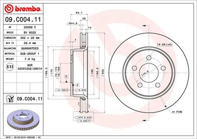 Bromsskiva BREMBO 09.C004.11