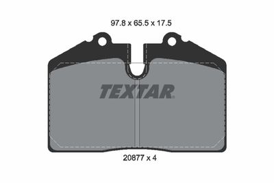 Комплект тормозных колодок, дисковый тормоз TEXTAR 2087702 для PORSCHE 928
