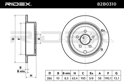 спирачен диск RIDEX 82B0310
