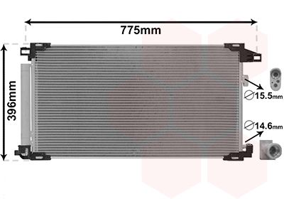 VAN WEZEL 53015703 Радиатор кондиционера  для TOYOTA PRIUS (Тойота Приус)