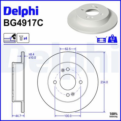 Remschijf set (2 stuks) Achter Links/Rechts past: HYUNDAI I10 II, I10 III 1.0/1.0LPG/1.2 08.13-