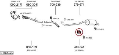 Výfukový systém BOSAL SYS25525