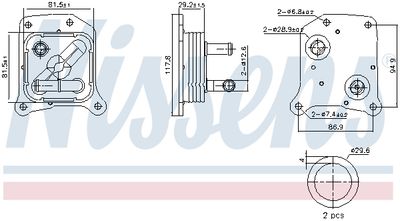 NISSENS Oil Cooler, engine oil 91438