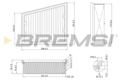 Воздушный фильтр BREMSI FA1151 для RENAULT FLUENCE