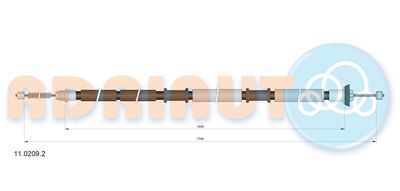 Тросик, cтояночный тормоз ADRIAUTO 11.0209.2 для FIAT DOBLO